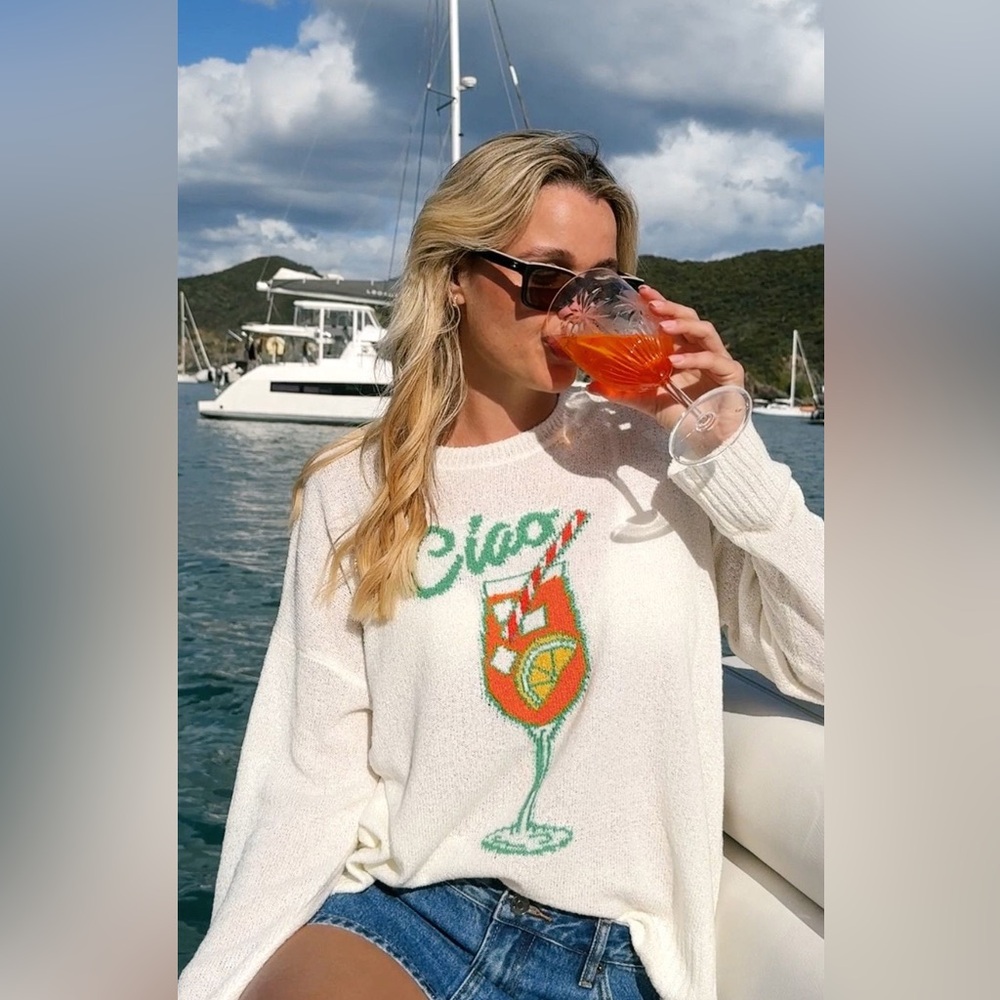 Show Me Your Mumu Aperol Spritz Ciao Woodsy Sweater NWT Large - Picture 3 of 7